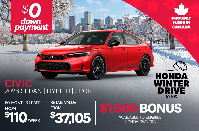 Bannière de Promotion Civic Berline Sport Hybride 2026